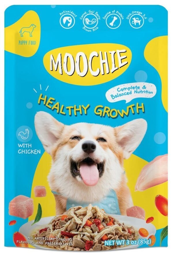 Moochie Dog Food Puppy Casserole with Chicken - Healthy Growth Pouch 85g