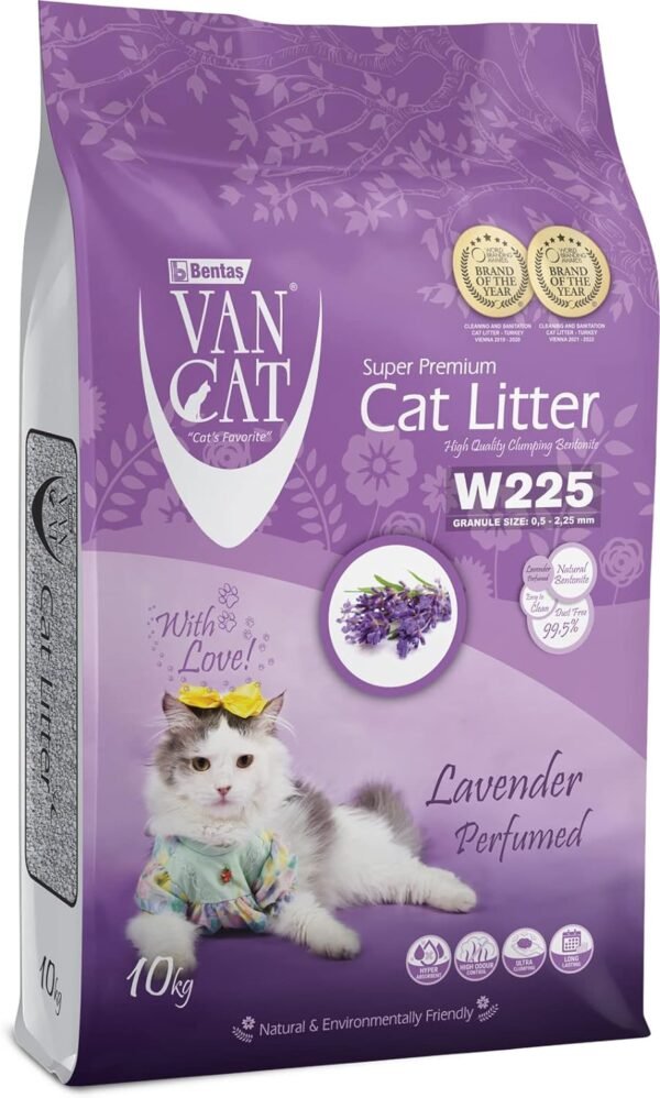 Van Cat White Bentonite Clumping Cat Litter Lavender 10Kg