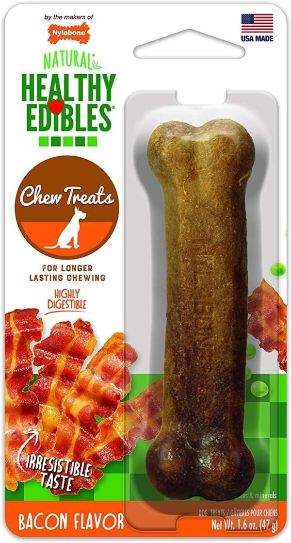 Nylabone Healthy Edibles Longer Lasting Bacon Blister Card Regular
