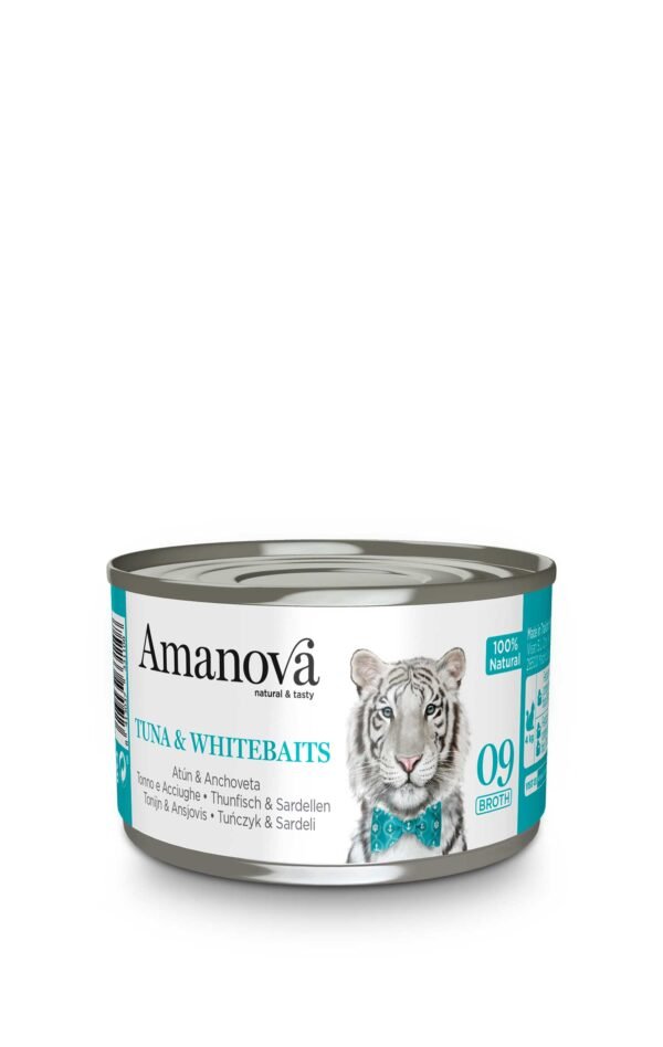Amanova Canned Cat Tuna Whitebaits Broth - 70g