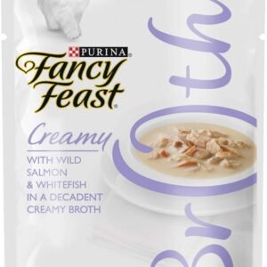 Purina Fancy Feast Lickable Creamy Broths Cat Wet Food Complement Wild Salmon and Whitefish 40g