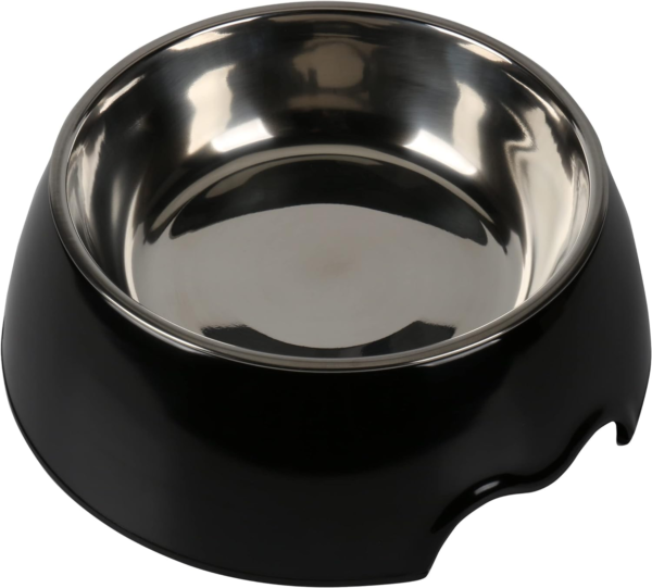 Nutrapet Melamine Round Bowl Black S: 14*4.5 Cms 160/ml5.4oz