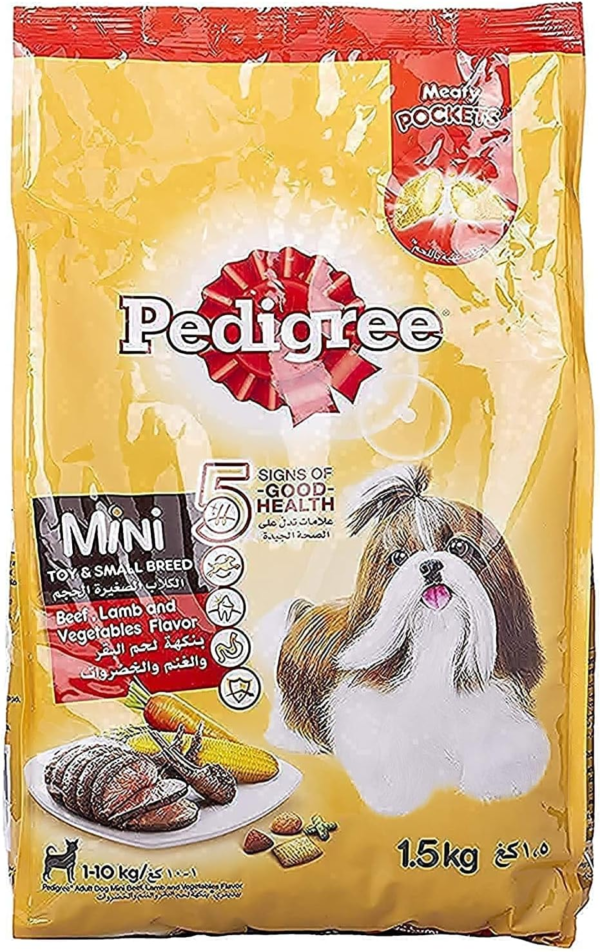 Pedigree Small Breed Beef Lamb and Vegetables Dry Dog Food 1.5 Kg