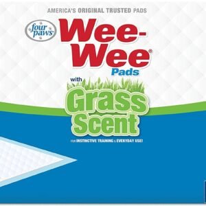 Four Paws Wee-Wee Grass-Scent Pads 100 Count Box Puppy pads
