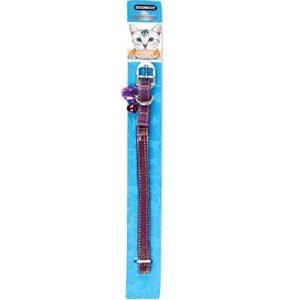 Dogness Genuine Leather Cat Collar-Purple