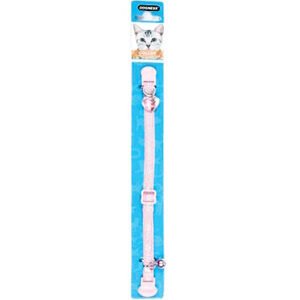Dogness Nylon Cat Collar-Light Pink with White Paws
