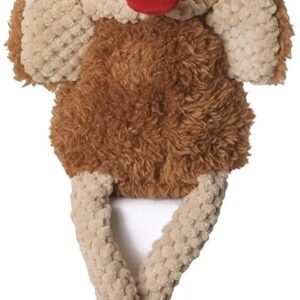 goDog® Checkers™ Skinny Brown Rooster with Chew Guard Technology™ Durable Plush Squeaker Dog Toy, Brown, Large