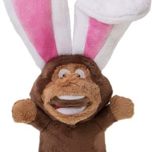goDog® Silent Squeak™ Flips Monkey Rabbit with Chew Guard Technology™ Durable Plush Dog Toy, Large