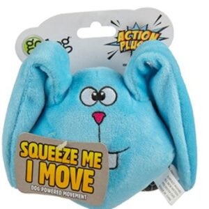 goDog® Action Plush™ Blue Bunny with Chew Guard Technology™ Animated Squeaker Dog Toy