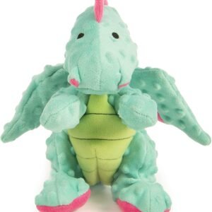 goDog® Dragons™  with Chew Guard Technology™ Durable Plush Squeaker Dog Toy, Seafoam, Large