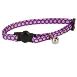 PETMATE ASPEN PET CAT COLLAR 3/8"X8-12" RETRO FLOWER PURPLE