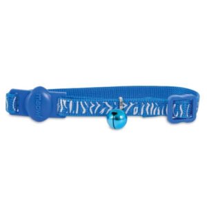 PETMATE FASHION CAT COLLAR 8-12" REFLECTIVE TIGER BLUE