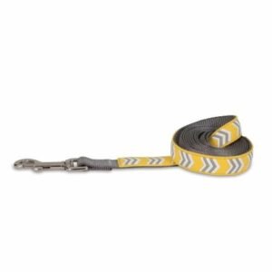 PETMATE RUBBER DOG LEASH 3/4"X6 YELLOW CHEVRON