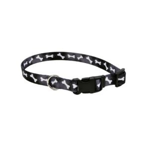 Coastal 3 andAttire Dog Collar Black Bone Small Med