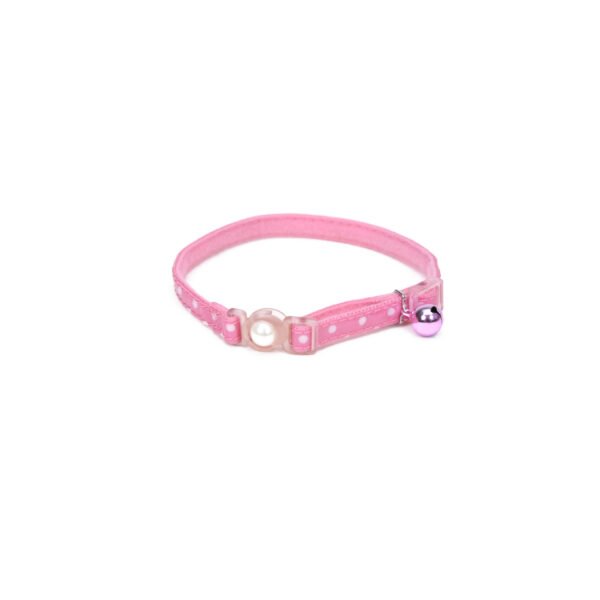 Coastal 3 and Safe Cat Fashion Collar with Polka Dot Overlay Pink