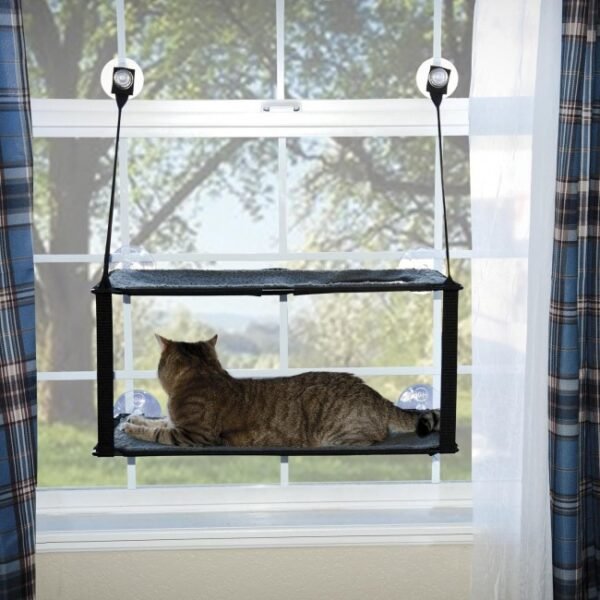 K&H Ez Mount Window Double Stack Kitty Sill Gray 12" x 23"