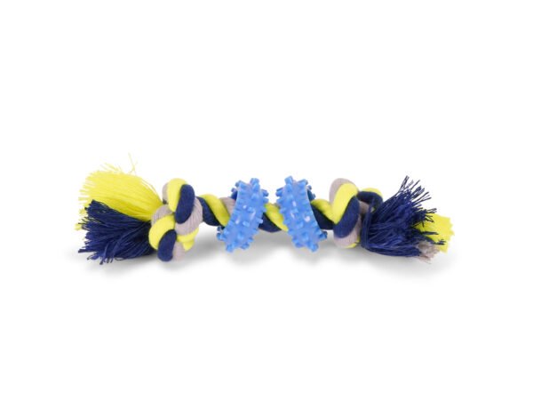 Vadigran Cotton rope 2 knots 2 rings blue-yellow 30g 16cm