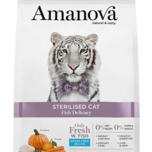 Amanova Dry Sterilised Cat Delicacy White Fish - 300g