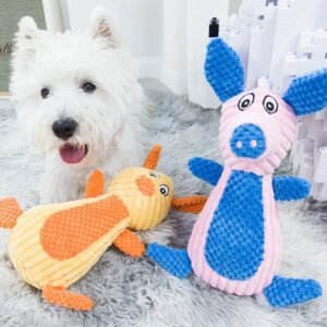 Plush Pet Squeakz Ely, Baby Piggie, Papa Piggie Dog Toy ( Small) - 22 x 13 x 5.5cm