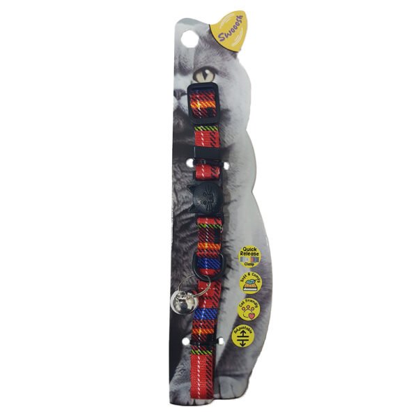 Swooosh Cat in Britain nylon safe collar C-10mm 18/28cm red