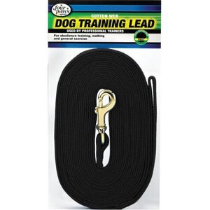 Four Paws Cotton Web Lead Black 30'