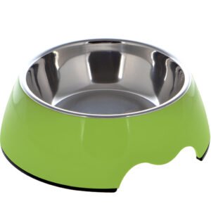 Nutrapet Melamine Round Bowl Dull Green S: 14*4.5 Cms 160/ml 5.4oz