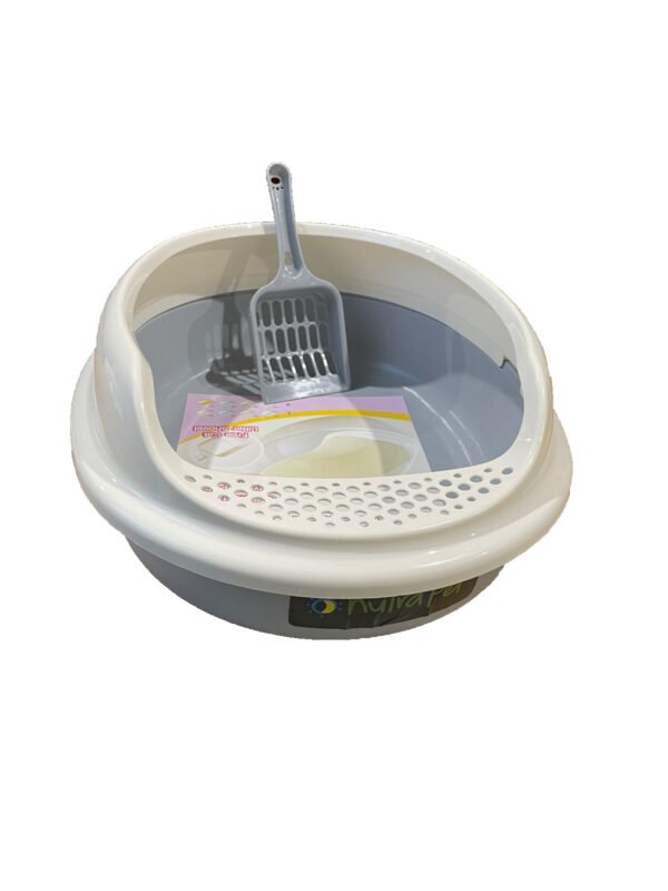 Nutrapet Small Open Cat Toilet L32cmX W43cms XH14.3 Cms Gray