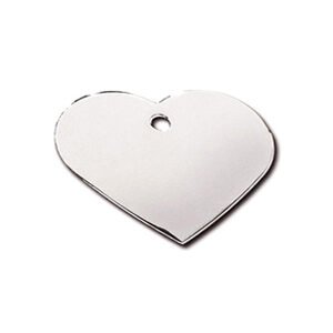 Imarc Pet Tag Heart Large Chrome Plated Brass