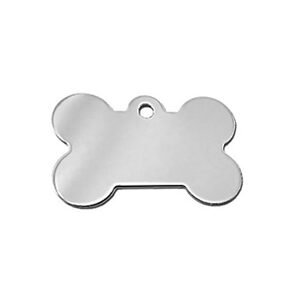 Imarc Pet Tag Bone Small Chrome Plated Brass