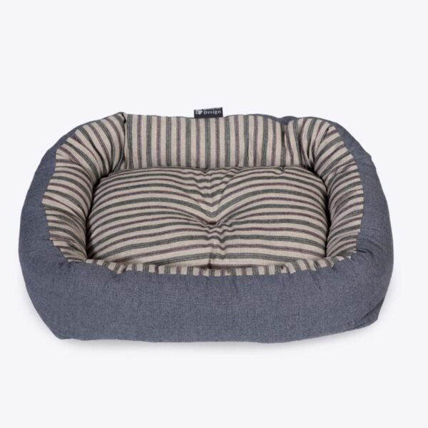 Danish Design Rustic Stripes Denim Snuggle Dog Bed