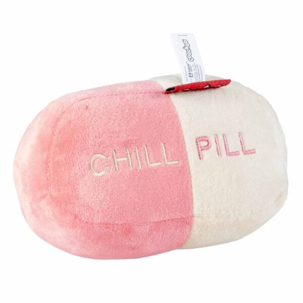 Ebi Coockoo Chill Pill Kicking Cushion - Cat Snuggle Pillow Plush Toy - Pink/16x7x9cm