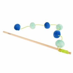 Ebi Coockoo Jolly Jumper Cat Wand Chase Toy - Blue & Green/40x4x4cm
