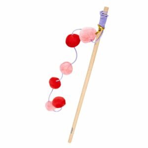 Ebi Coockoo Jolly Jumper Cat Wand Chase Toy - Red/Pink/40x4x4cm
