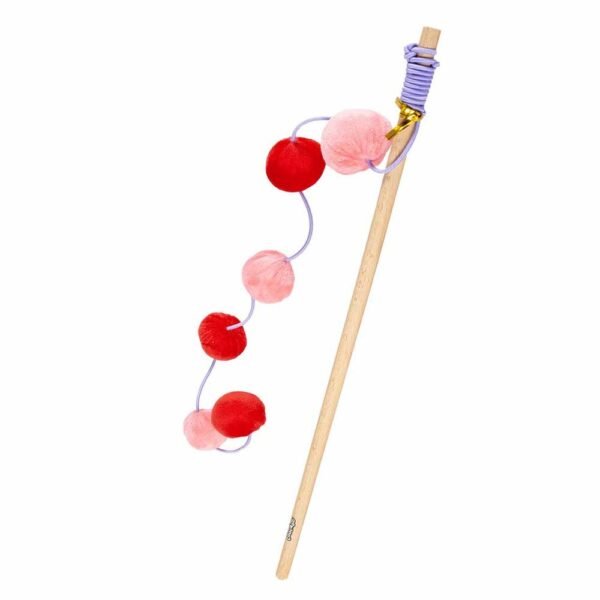 Ebi Coockoo Jolly Jumper Cat Wand Chase Toy - Red/Pink/40x4x4cm