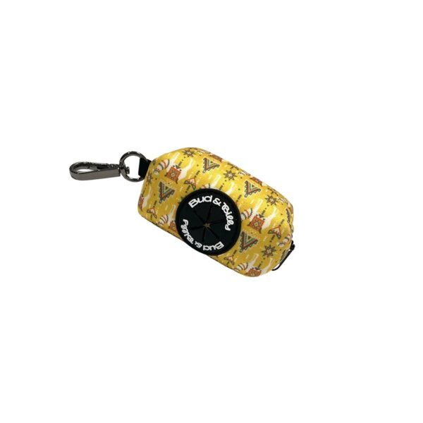 Bud & Billy Dog Poop Bag - Premium Neoprene 8x5x5cm, Durable & Flexible, Dune Desert Collection, Striking Yellow