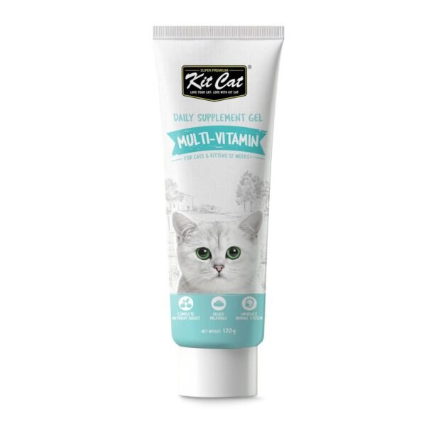 Kit Cat Daily Nutritional Supplement Gel Multi-Vitamins for Cats & Kittens 120G