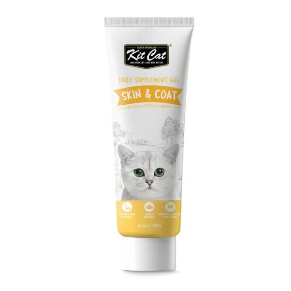 Kit Cat Daily Nutritional Supplement Gel Skin & Coat for Cats & Kittens 120G