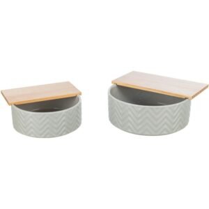 Trixie Ceramic Sand Bath with Wooden Platform for Small Pets - 24X25X9CM