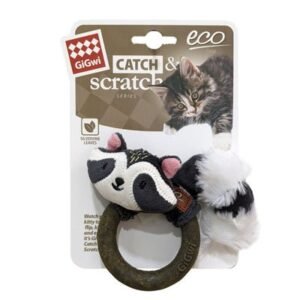 GiGwi Raccoon Catch & Scratch Eco Line with Silvervine Ring Cat Toy