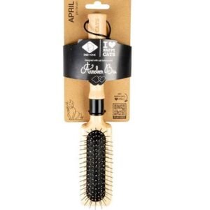 D&D Home I Love Happy Cats April Wood Pin Brush for Cats 25x7x4.5cm