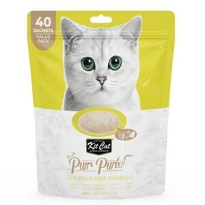 Kit Cat Puree Chicken & Fiber Hairball Cat Treats 600G