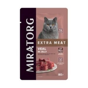 Miratorg EXTRA MEAT with Veal in Jelly for Sensitive Digestion Cat Wet Food