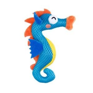 Gigwi Dental Mesh Sea Horse Toy for Cats 14.5cm