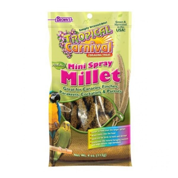 Brown's Tropical Carnival Mini Spray Millet Pet Bird Treat 4oz
