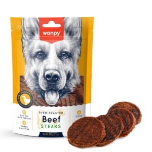 Wanpy Grilled Beef Steaks Dog Treats 100G