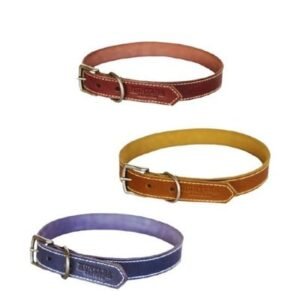 Huntlea Leopard Leather Dog Collar