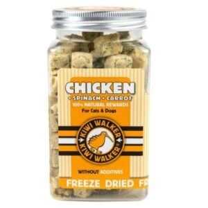 KIWI WALKER Freeze Dried Chicken Spinach Pumpkin Dog & Cat Treats 100G