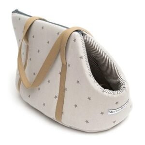 Mutts & Hounds Grey Stars and Charcoal Stripe Carrier for Dogs & Cats M