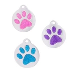 GoScribe Pet Tag Glitter Enamel Paw ID Tags