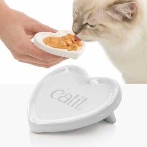 Catit Creamy Heart Dish 4 x 8.3 x 9.4 cm
